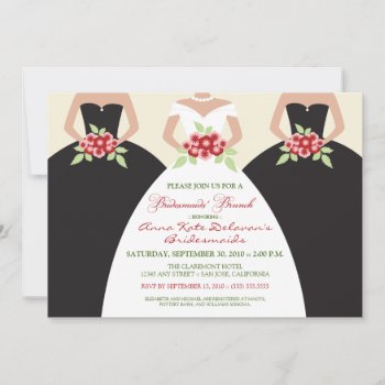 Bride & Bridesmaids Bridal Brunch Invite (black) by TheWeddingShoppe at Zazzle