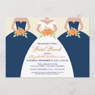 Bride & Bridesmaids Bridal Brunch Invite (navy)