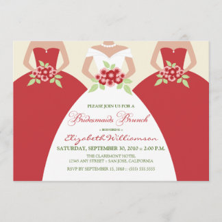 Bride & Bridesmaids Bridal Brunch Invite (red)