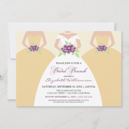Bride &amp; Bridesmaids Bridal Brunch Invite (yellow)