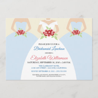Bride & Bridesmaids Bridal Luncheon Invite (blue)