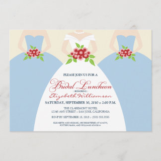 Bride & Bridesmaids Bridal Luncheon Invite (blue)