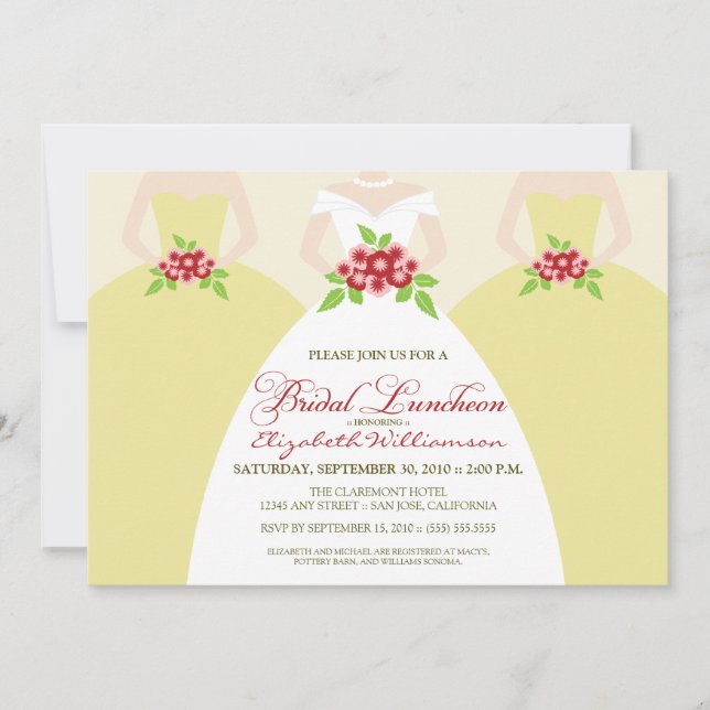 Bride & Bridesmaids Bridal Luncheon Invite (ivory) (Front)
