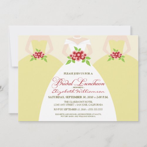 Bride &amp; Bridesmaids Bridal Luncheon Invite (ivory)
