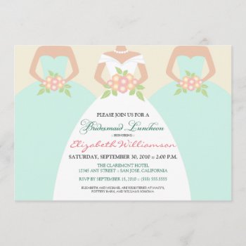 Bride & Bridesmaids Bridal Luncheon Invite (mint) by TheWeddingShoppe at Zazzle