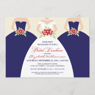Bride & Bridesmaids Bridal Luncheon Invite (navy)