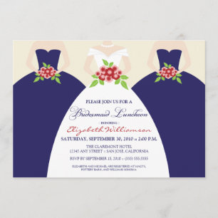 Bride & Bridesmaids Bridal Luncheon Invite (navy)