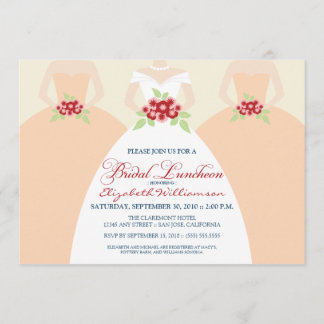 Bride & Bridesmaids Bridal Luncheon Invite (peach)