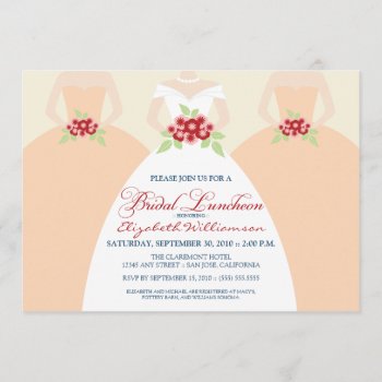 Bride & Bridesmaids Bridal Luncheon Invite (peach) by TheWeddingShoppe at Zazzle