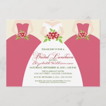 Bride & Bridesmaids Bridal Luncheon Invite (pink) by TheWeddingShoppe at Zazzle