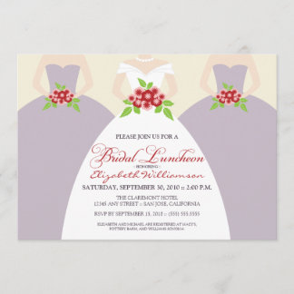 Bride & Bridesmaids Bridal Luncheon Invite: purple Invitation