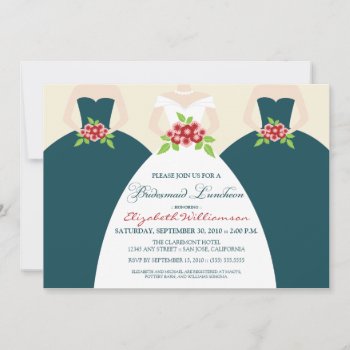 Bride & Bridesmaids Bridal Luncheon Invite (teal) by TheWeddingShoppe at Zazzle