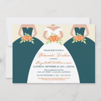 Bride & Bridesmaids Bridal Luncheon Invite (teal)