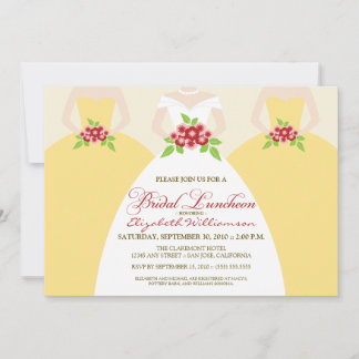 Bride & Bridesmaids Bridal Luncheon Invite: yellow Invitation
