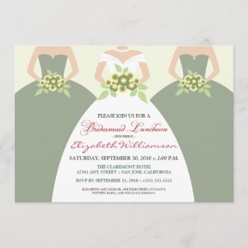 Bride & Bridesmaids Bridal Luncheon (sage Green) Invitation by TheWeddingShoppe at Zazzle