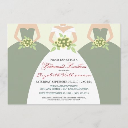 Bride & Bridesmaids Bridal Luncheon (sage Green) Invitation