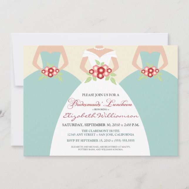 Bride & Bridesmaids Bridal Luncheon (seaside) Invitation (Front)
