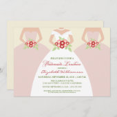 Bride & Bridesmaids Bridal Shower Invite (blush) (Front/Back)