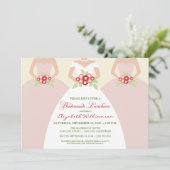 Bride & Bridesmaids Bridal Shower Invite (blush) (Standing Front)