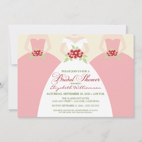 Bride &amp; Bridesmaids Bridal Shower Invite (pink)