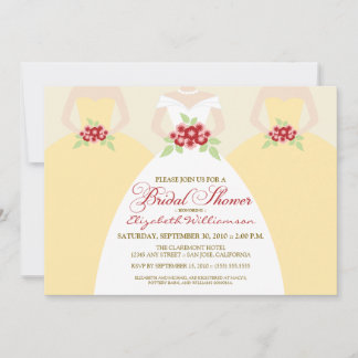 Bride & Bridesmaids Bridal Shower Invite (yellow)