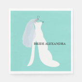 Bride & Bridesmaids Bridal Shower Tiara Party Paper Napkins (Front)
