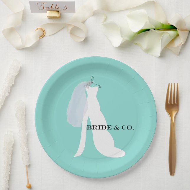 BRIDE & Bridesmaids Here Comes The Bride Party Paper Plates (Wedding)