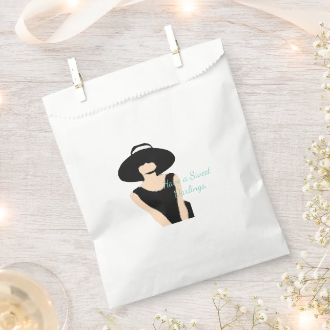Bride & Bridesmaids Lady & Hat Bridal Shower Party Favor Bag (Clipped)