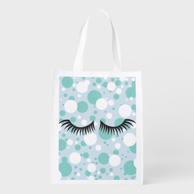 BRIDE  & Bridesmaids Polka Dot Bridal Shower Party Grocery Bag (Back)