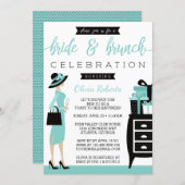 Bride & Brunch Shower Invitation, Blue, Black Invitation (Front/Back)
