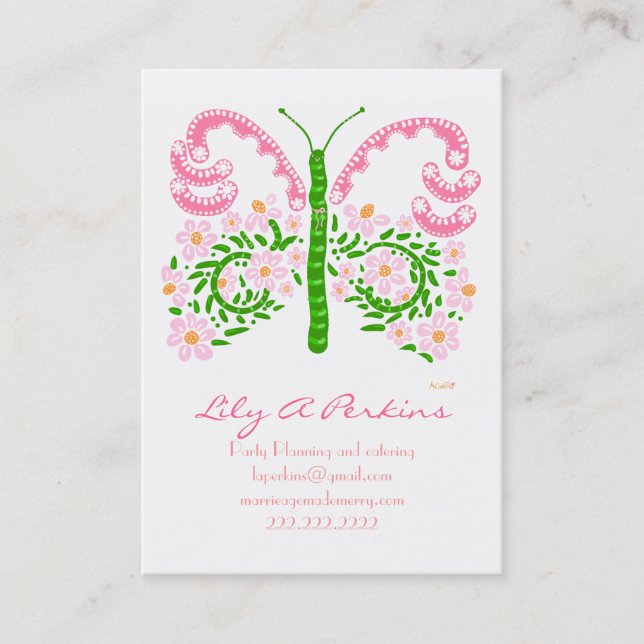 bride butterfly business card (Front)