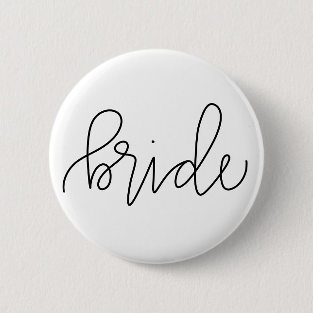 Bride Calligraphy 2¼ Inch Round Button (Front)
