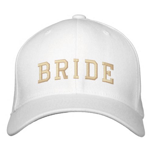 Bride  Champagne Gold Bachelorette Modern Embroidered Baseball Cap