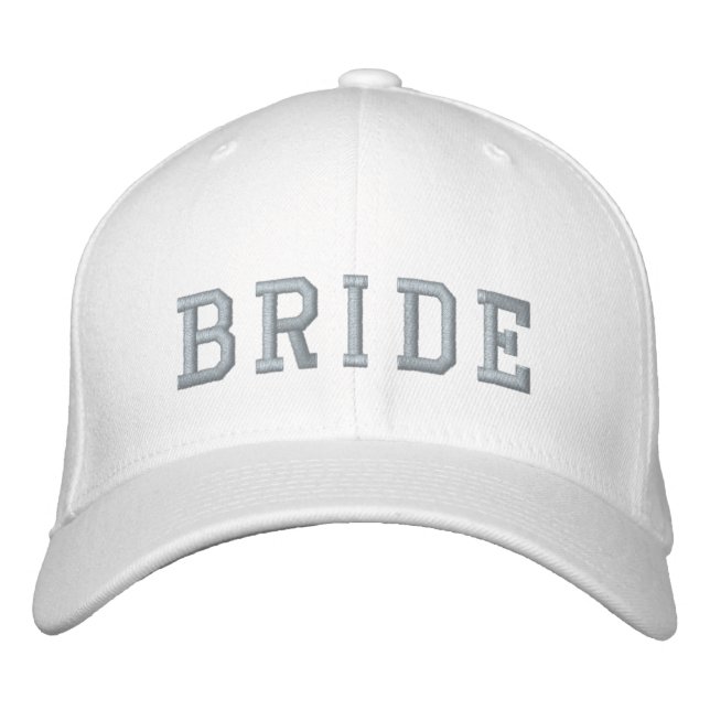 Bride | Champagne Gold Bachelorette Modern Embroidered Baseball Cap (Front)