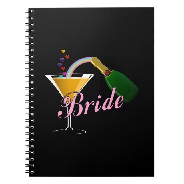 Bride Champagne Toast Bride Notebook (Front)