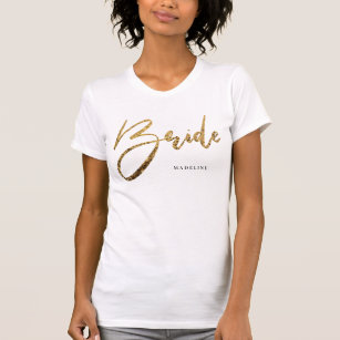 GOLD Glitter Ferro-Su T-Shirt Trasferimento Abbigliamento Sparkle Vinile Lettere Nomi di testo 