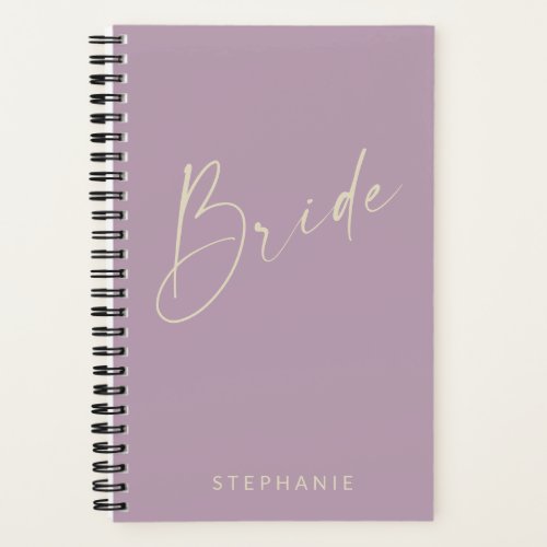Bride Chic Minimalist Lilac Personalized   Notebook
