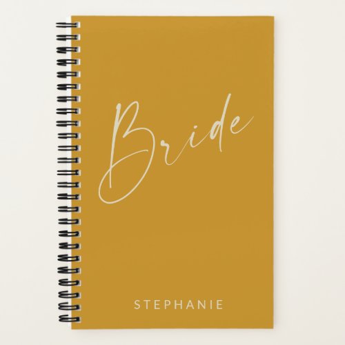 Bride Chic Minimalist Yellow Personalized  Notebook