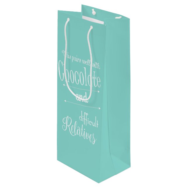 Bride Chocolate & Wine Tasting Party Wine Gift Bag (Front Angled)