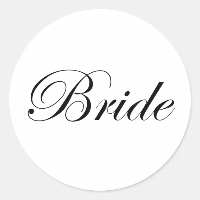 Bride Round Sticker Bride Classic Round Sticker | Zazzle