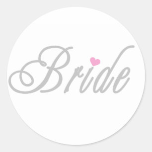 Bride Classy Grays Classic Round Sticker