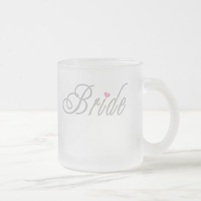 Bride Classy Grays Frosted Glass Coffee Mug (Right)