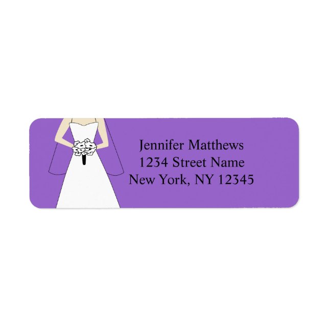 Bride Clipart Wedding Return Address Labels (Front)
