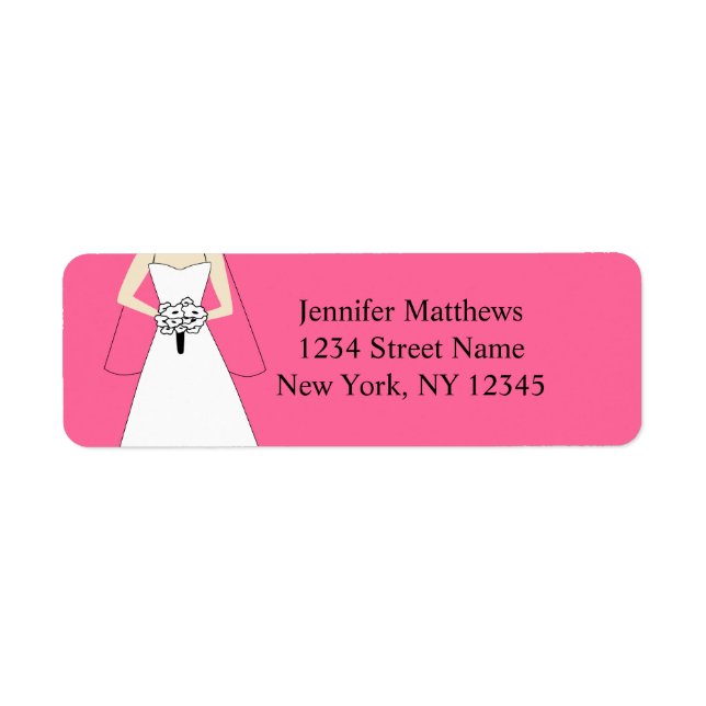 Bride Clipart Wedding Return Address Labels (Front)