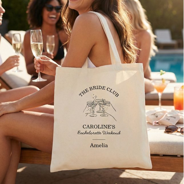 Bride Club Bachelorette Weekend Favor Name Tote Bag (Creator Uploaded)