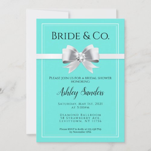 Bride  Co Baby  Co Turquoise  Teal Invitation