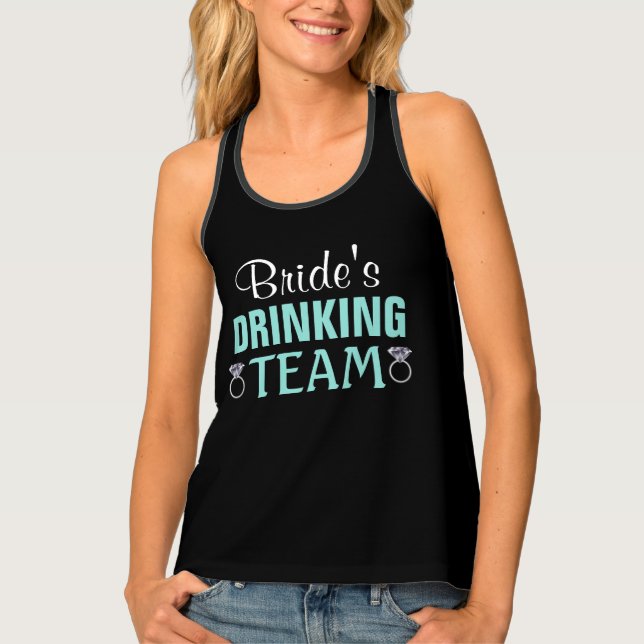 BRIDE CO Bachelorette Bride's Drinking Teal Party Tank Top (Front)