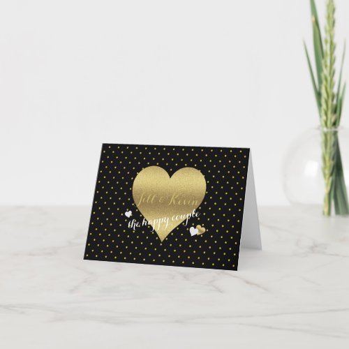 Bride Co Black  Gold Wedding Party Personal Note Card