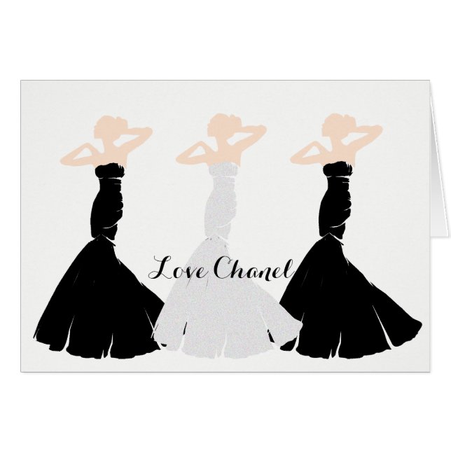 BRIDE & CO Black & White Bridal Wedding Party Note Cards (Front Horizontal)