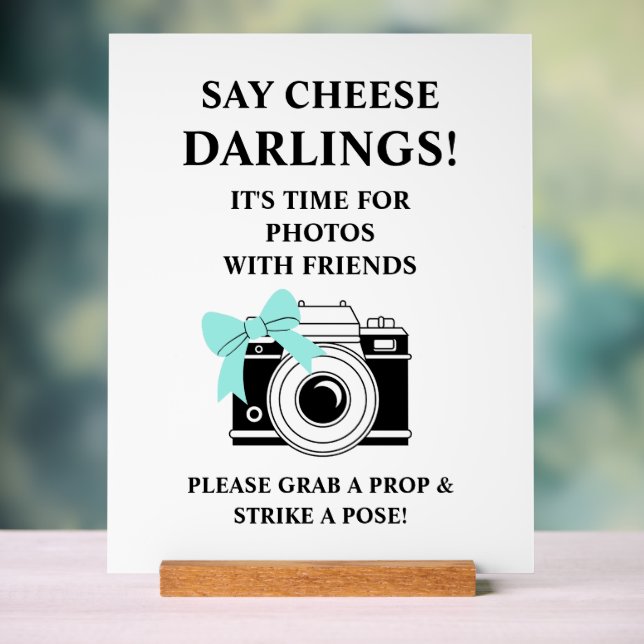 Bride & Co. Bridal Shower Turquoise Acrylic Sign (Neutral)